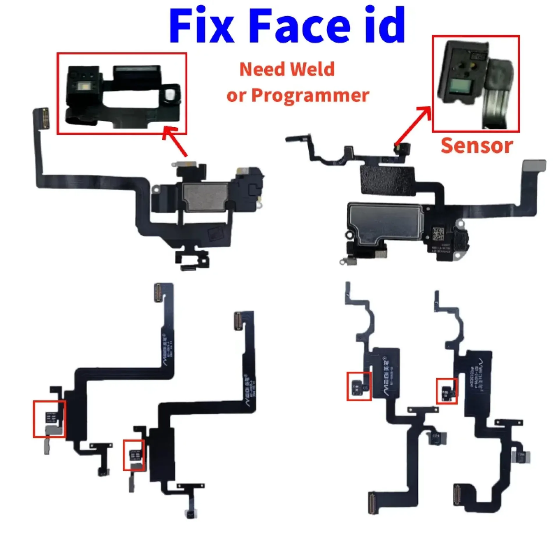 1 pieza de altavoz frontal superior para iPhone 12 Pro Max X XS 11, auricular fijo con sensor de identificación facial, piezas de auriculares pequeños de proximidad