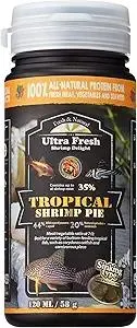 Ultra Fresh Bottom Feeder Fish Food, Sword Prawns, Natural Protein, Balanced Diet, for Catfish, Corydoras, Loaches, Tropical Shrimp Pie 2.05 Ounces