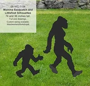 WoodworkersWorkshop Woodworking Plan to Make Your Own Mama Bigfoot and Littlefoot Sasquatch Yard Art Includes Free TRACING Paper!