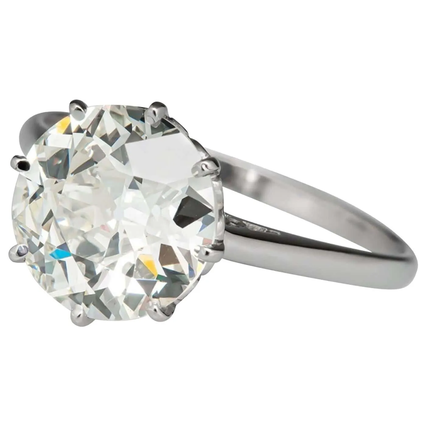 GIA Certified 2 Carat J color VS2 Old European Cut Diamond Platinum Ring