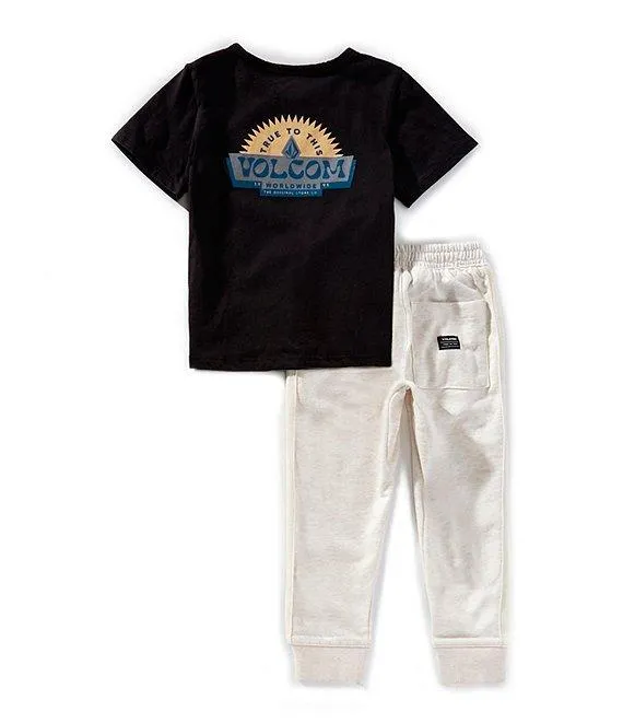 Little Boys 2T-4T Crewneck Short Sleeve T-Shirt And French Terry Jogger Set