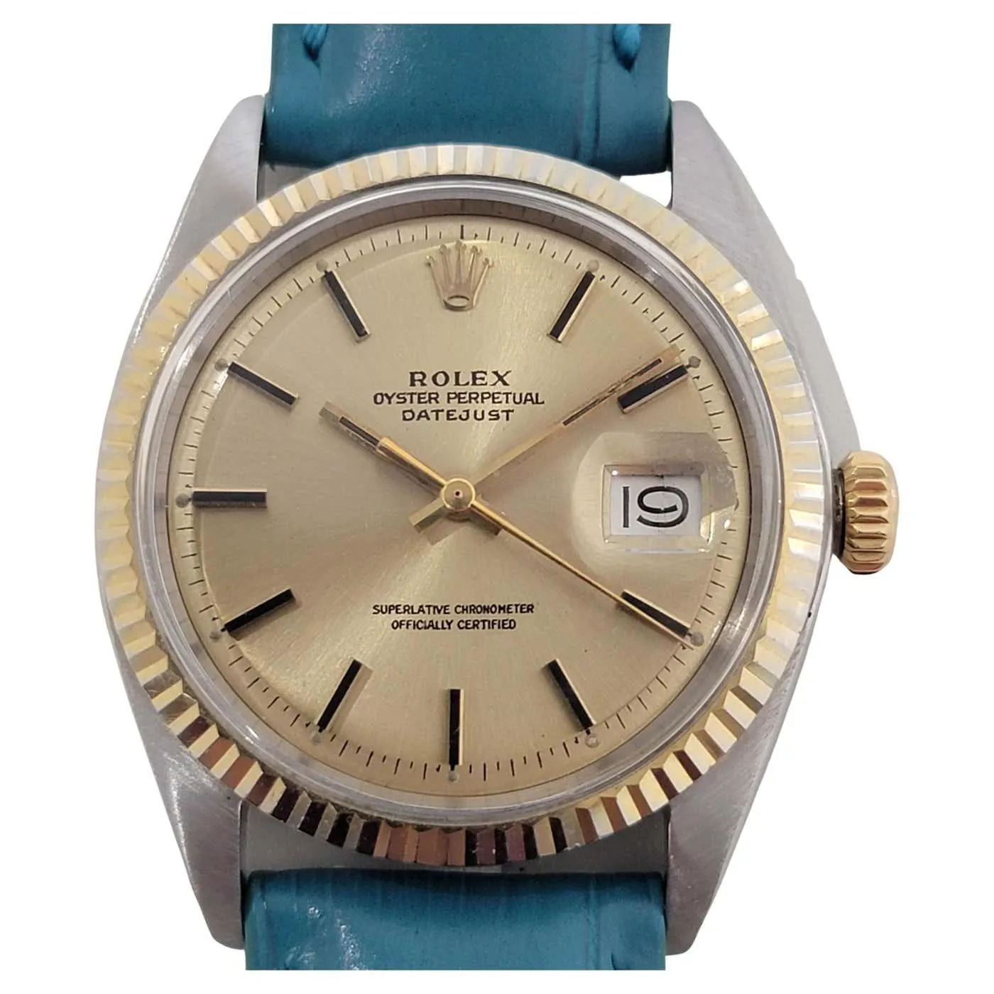 Mens Rolex 1601 Oyster Datejust 18k SS Automatic 1970s Swiss Vintage RA170