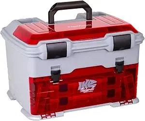 Flambeau Outdoors T5PW "IKE" Multiloader Tackle Box, Fishing Organizer with Tuff Tainer Boxes Included, Zerust Anti-Corrosion Technology - Translucent Red/Gray
