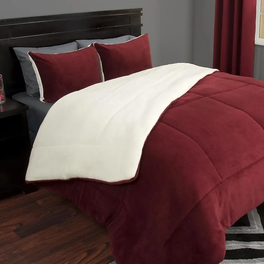 Hastings Home Comforters Burgundy Solid King Comforter