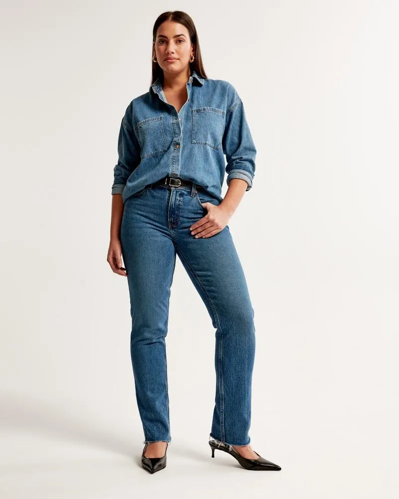 Curve Love Mid Rise 90s Straight Jean