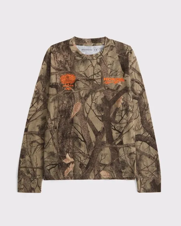 long-sleeve honda racing graphic tee