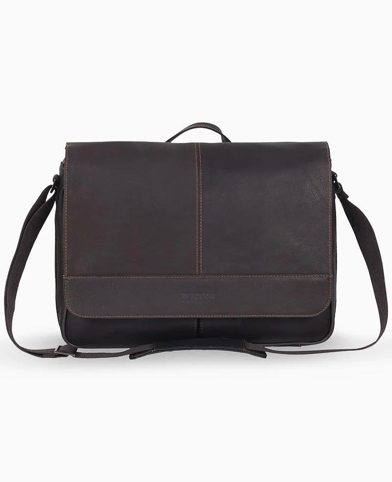 Columbian Leather Crossbody 15.6-Inch Laptop & Tablet Messenger Bag -