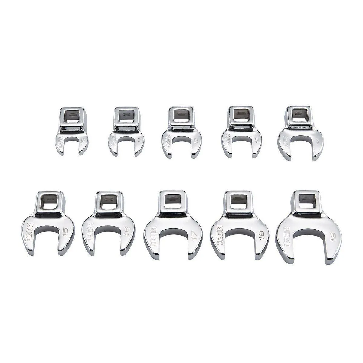 3/8 in. Drive Metric Professional Crowfoot Wrench Set, 10-Piece