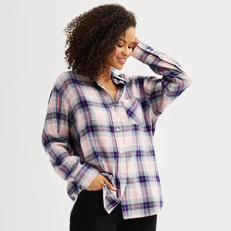 Women's Sonoma Goods For Life® Oversized Boyfriend Flannel