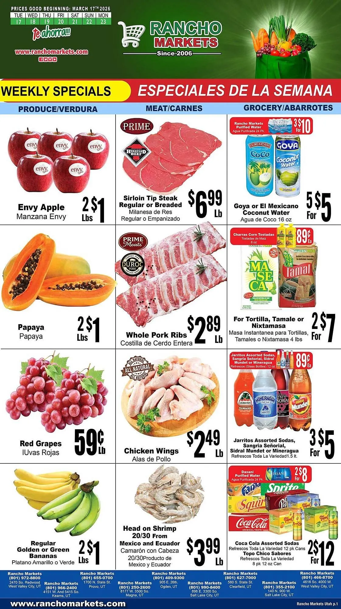 Weekly ad Rancho Markets weekly ad from March 17 to March 23 2026 - Page 1