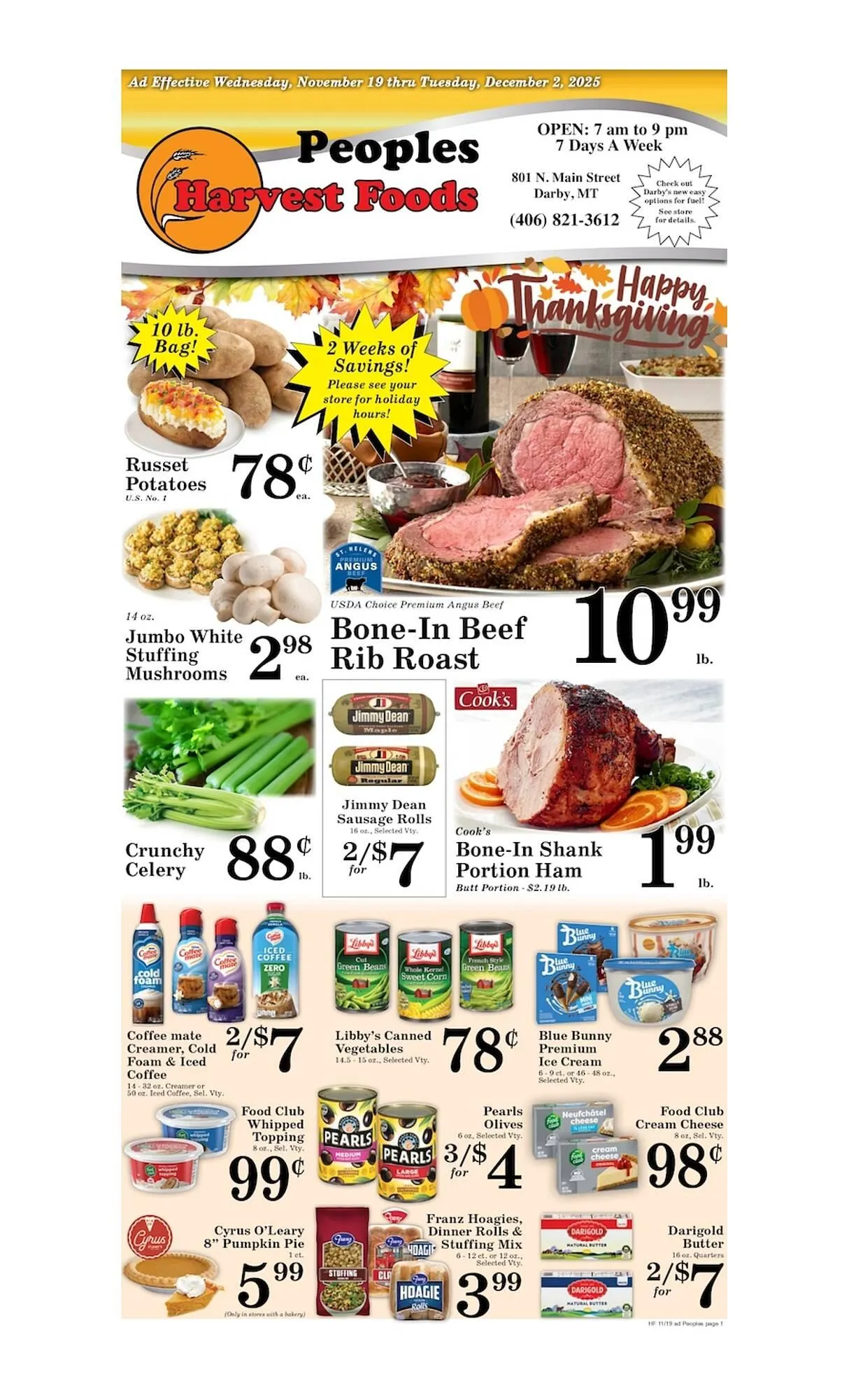 Weekly ad Harvest Foods weekly ad from November 19 to December 2 2025 - Page 1