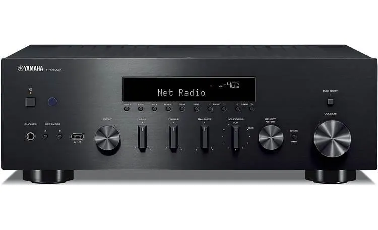 Yamaha R-N600A Stereo receiver with Wi-Fi, Bluetooth, and Apple AirPlay® 2 (Black)