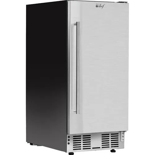 Deco Chef 15-Inch Under Counter Mini Fridge, Stainless Steel Finish, Adjustable Thermostat