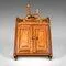 Antique Scottish Fireside Fuel Store in Walnut and Brass, 1860, Set of 3