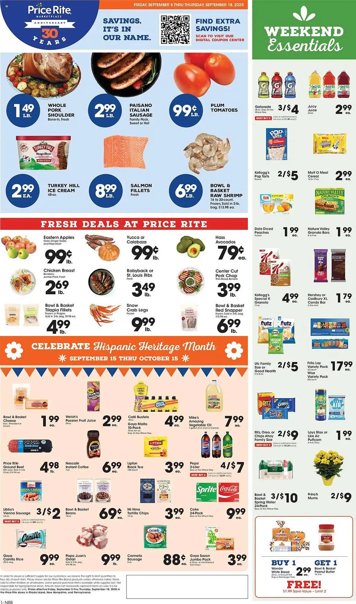 Weekly ad Price Rite circular from September 5 to September 19 2025 - Page 1