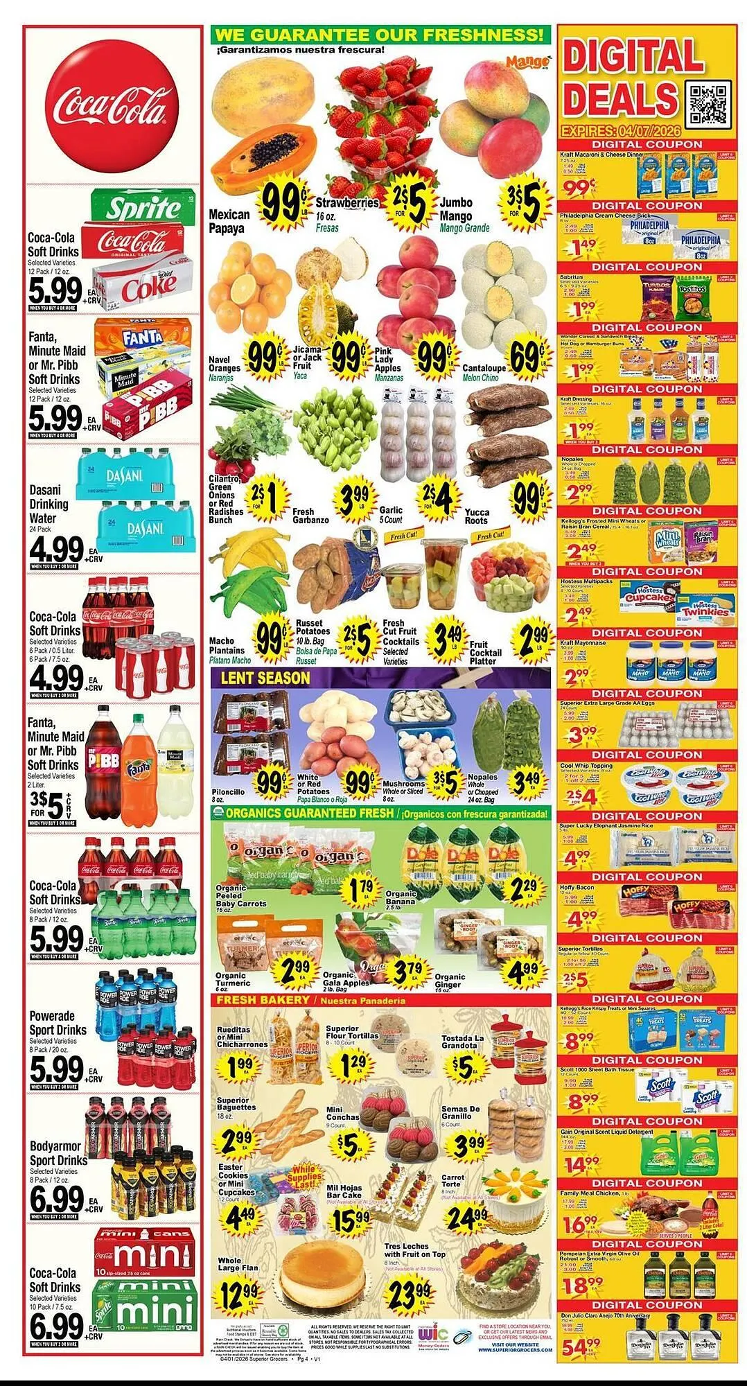 Weekly promotion Superior Grocers weekly ad spanning from April 1 to April 7 2026 - Page 4 for Catalogue 365