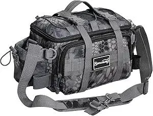 Sougayilang Fishing Tackle Bags - Fishing Tackle Storage Bags for Saltwater or Freshwater Fishing Gear - Padded Shoulder Strap - Tackle Box Bag Fishing Bag(Grey)