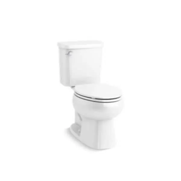 Windham 2- Piece 1.28 GPF Single Flush Elongated Toilet in White, Seat Not Included