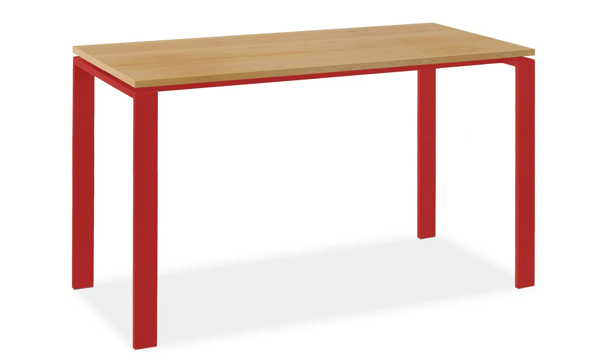 Rand 60w 30d 35h Table in Scarlet with Solid Maple Top