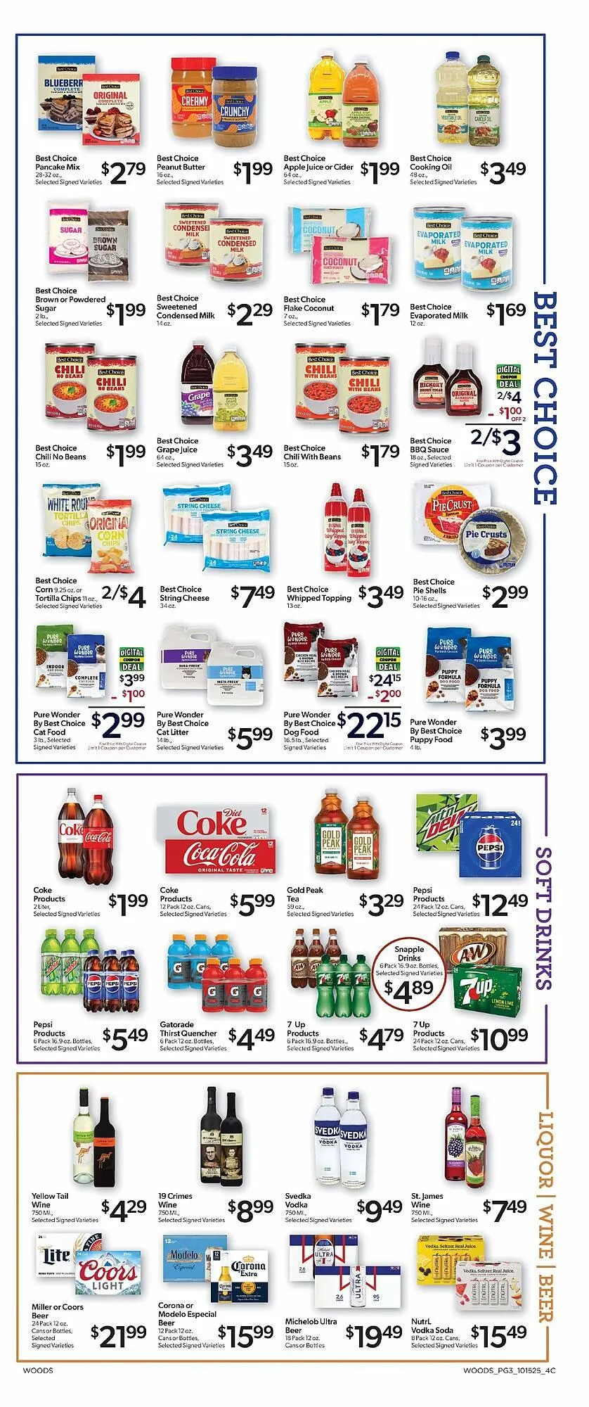Weekly promotion Woods Supermarket weekly ad spanning from October 15 to October 21 2025 - Page 3 for Catalogue 365