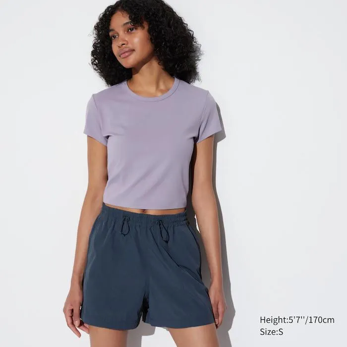 Ultra Stretch AIRism Cropped Short-Sleeve T-Shirt