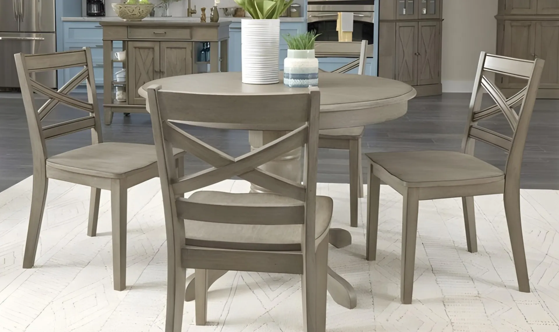Homestyles Walker 5-Piece Dining Set in Gray