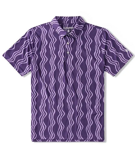 Wavy Daze Printed Performance Polo Shirt