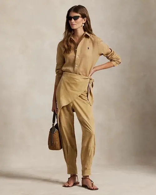 Suede Tapered Wrap Pant
