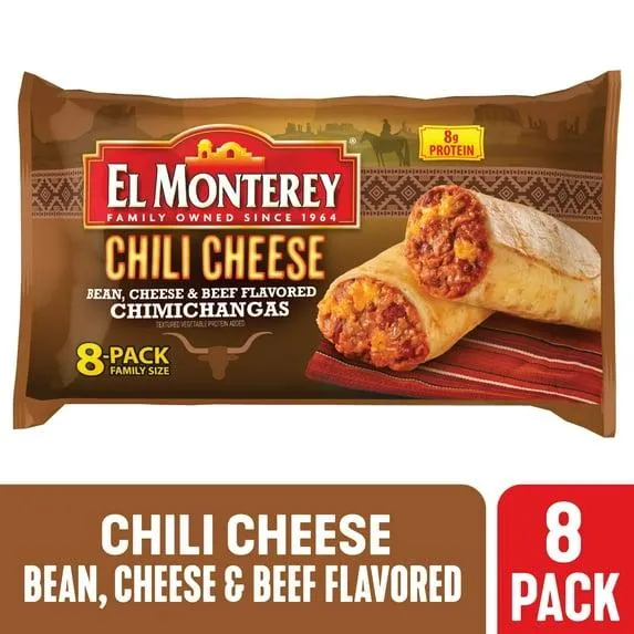 El Monterey Chili Cheese Chimichangas, 30.4 oz, 8 Count (Frozen)