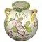 Vintage 20th-Century Small Enameled Earthenware Pot with Floral Decor, 1950s