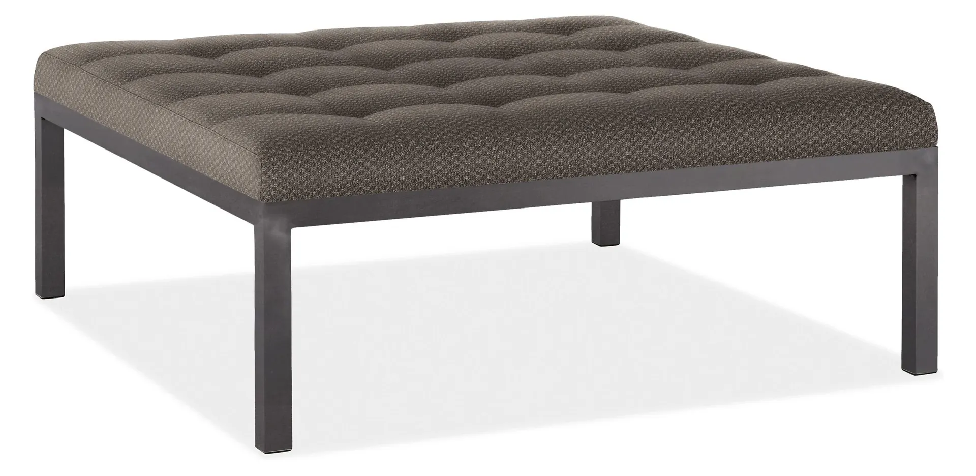 Ravella 40w 40d 16h Bench in Lang Charcoal with Natural Steel Base