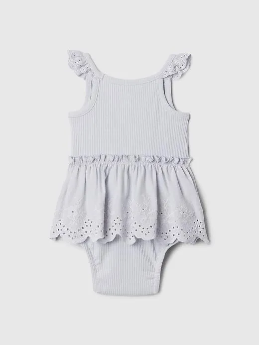 Baby Rib Eyelet Shorty One-Piece