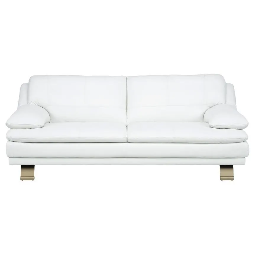 Rio White II Leather Sofa