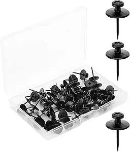 Mr. Pen- Double Headed Picture Hanging Nails, 50 Pack, Black, Push Pins for Wall