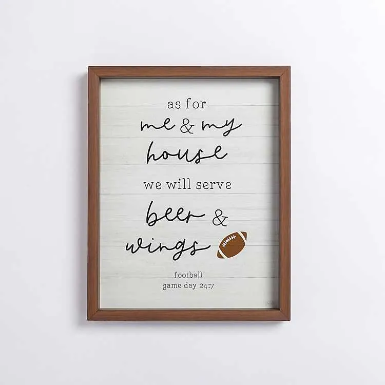 Beer and Wings Framed Wall Plaque