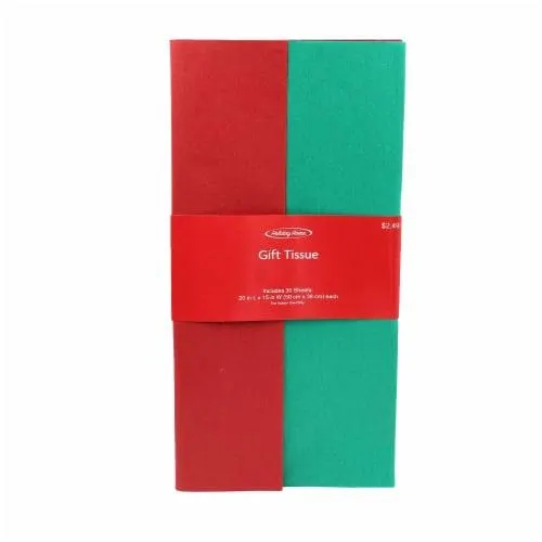 Holiday Home® Solid Green Red/Green Tissue