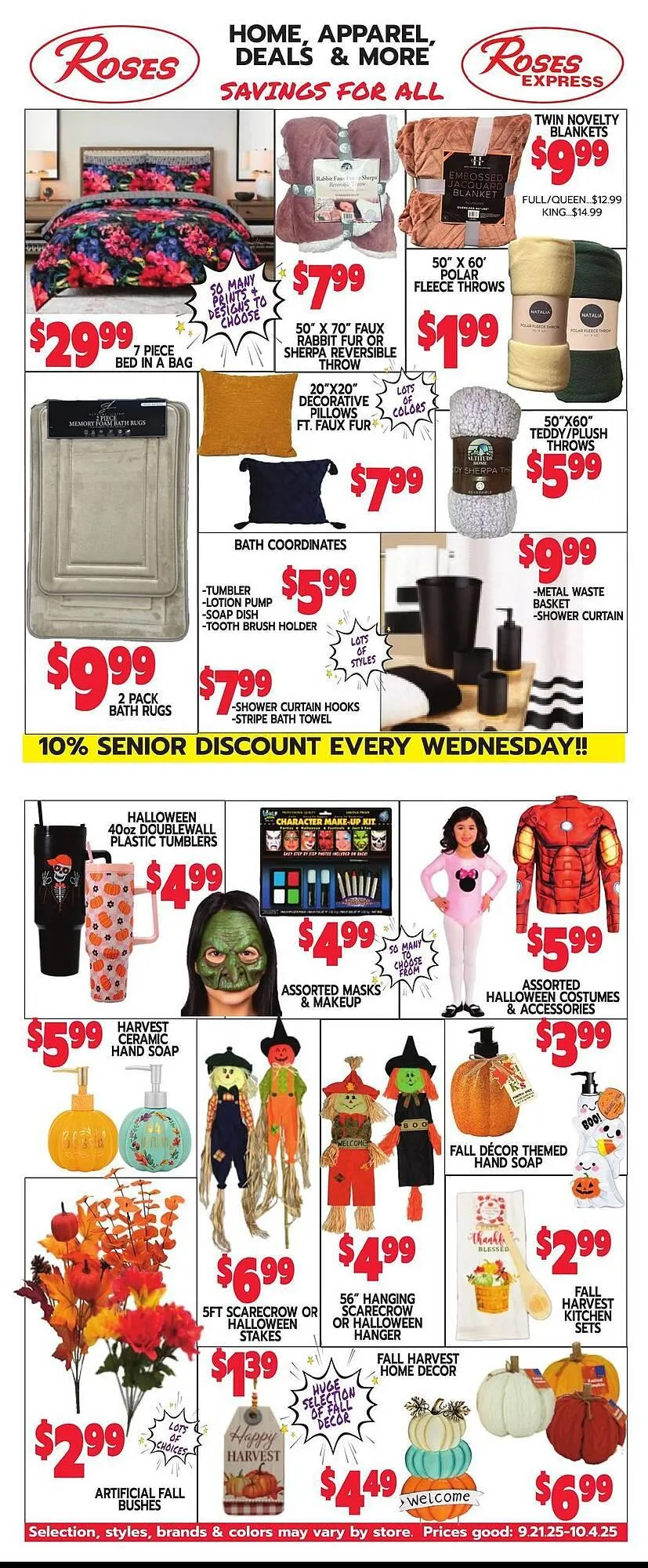 Weekly ad Roses Discount Store weekly ad from September 21 to October 4 2025 - Page 1