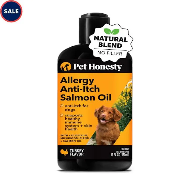 Pet Honesty Allergy Anti-Itch Salmon Oil Liquid Supplement for Dogs, 16 fl. oz.