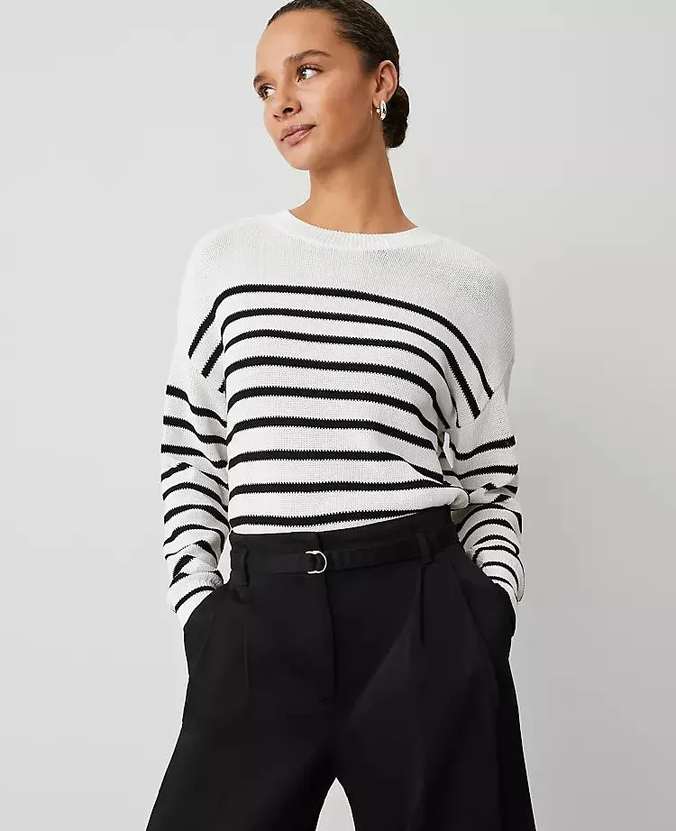 Weekend Collection Striped Wedge Sweater