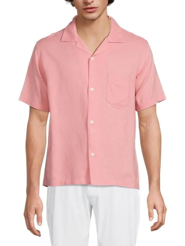 Linen-Blend Camp Shirt