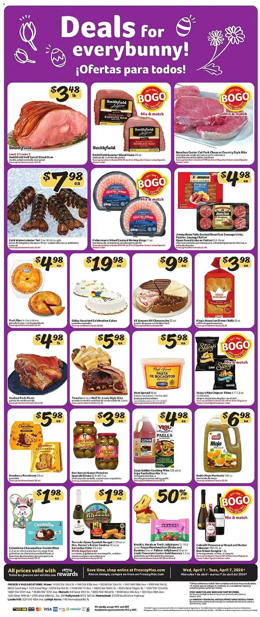 Weekly promotion Fresco y Más weekly ad spanning from April 1 to April 7 2026 - Page 6 for Catalogue 365