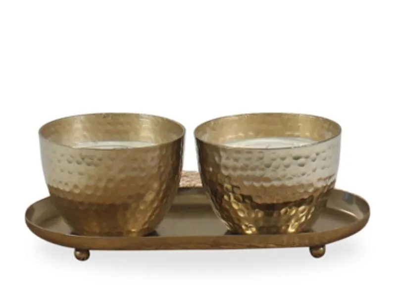 Two-Piece Candle Set with Tray