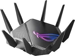 ASUS ROG Rapture GT-AXE11000 Tri-band WiFi 6E Extendable Gaming Router, 6GHz Band, 2.5G Port, Triple-level Game Acceleration, VPN Fusion, Subscription-free Network Security, AiMesh Compatible