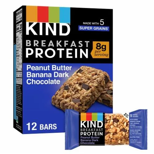 KIND Peanut Butter Banana Dark Chocolate Breakfast Protein Bars