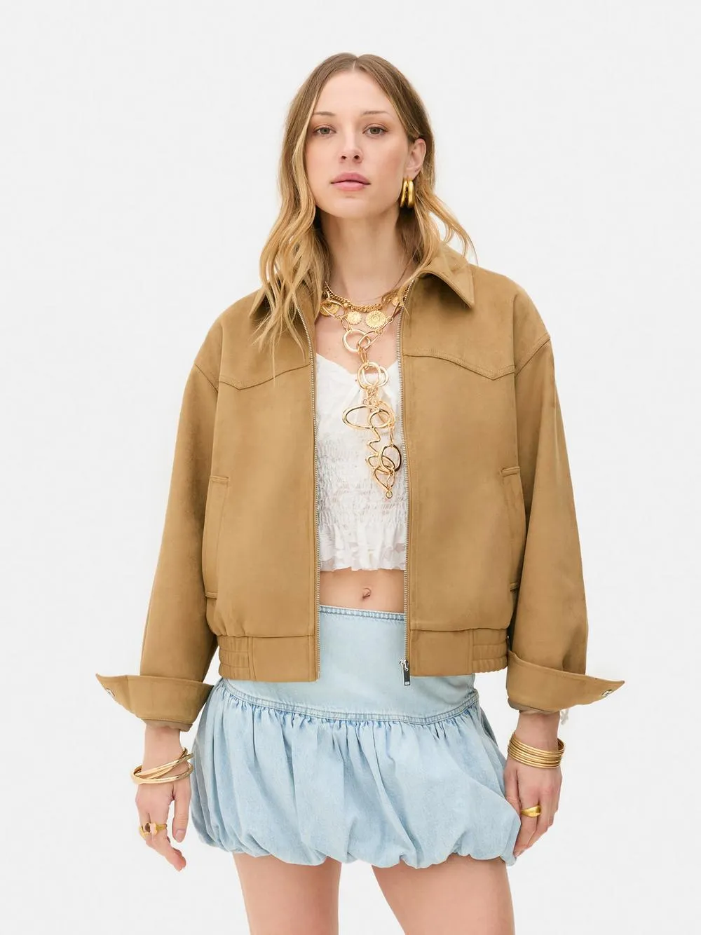 Bomber in camoscio sintetico Rita Ora