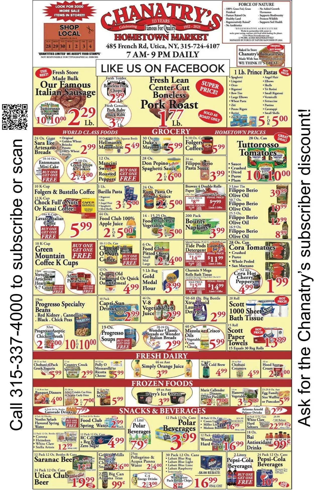 Weekly ad Chanatry's Hometown Market from September 28 to October 5 2025 - Page 2