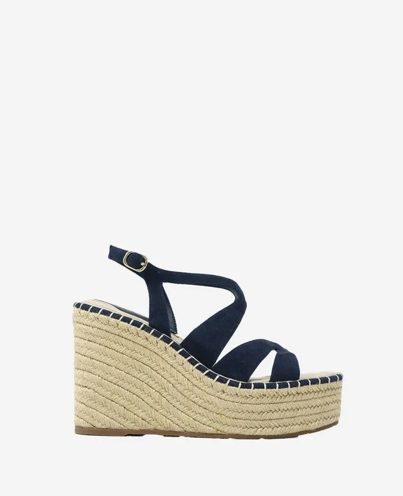 Solace Platform Espadrille Wedge Sandal - NAVY SUEDE