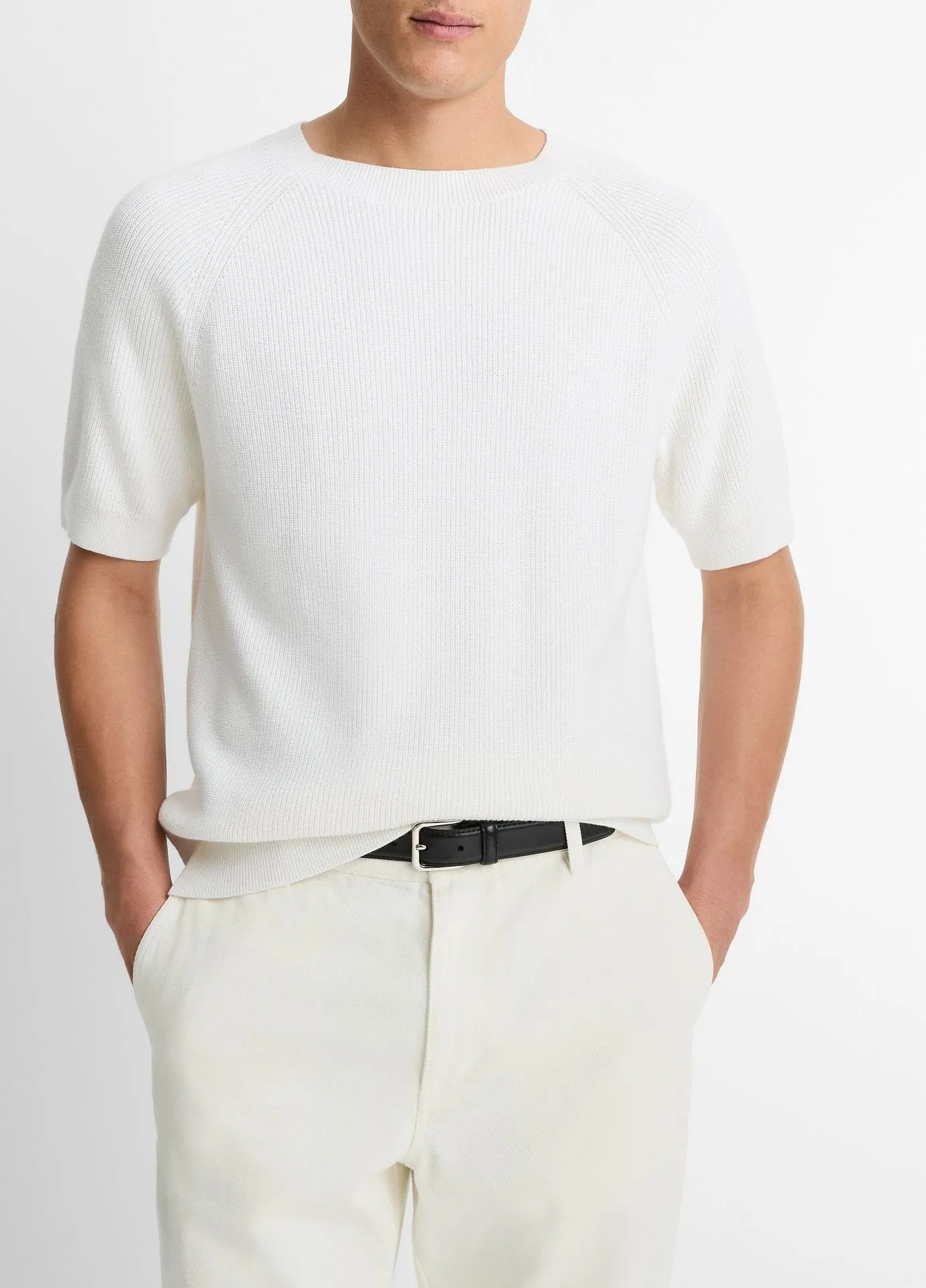 Cotton Short-Sleeve Sweater