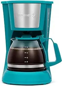 Holstein Housewares - 5 Cup Drip Coffee Maker - Convenient and User Friendly with Permanent Filter, Borosilicate Glass Carafe, Water Level Indicator, Auto Pause /Serve and Keep Warm Functions, Teal
