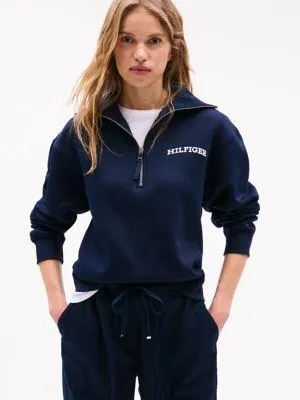Half-Zip Flocked Monotype Sweatshirt